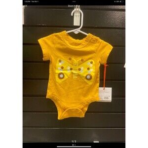Butterfly Yellow Christian Robinson Tgt NWT  Gender Neutral Bodysuit 3-6